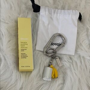 Banana Pudding Balm Dotcom and Keychain Glossier
